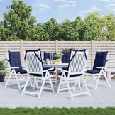 vidaXL Stoelkussens 6 stuks Hoge Rug Oxford Stof Marineblauw - 35% Korting