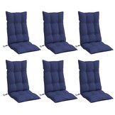 vidaXL Stoelkussens 6 stuks Hoge Rug Oxford Stof Marineblauw - 35% Korting