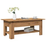 Salontafel 102x55x42 cm Bewerkt Hout - Artisanaal Eikenkleur (54% Korting)