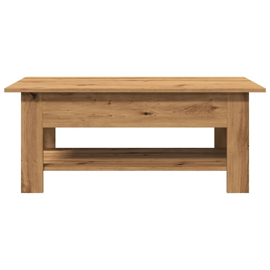 Salontafel 102x55x42 cm Bewerkt Hout - Artisanaal Eikenkleur (54% Korting)