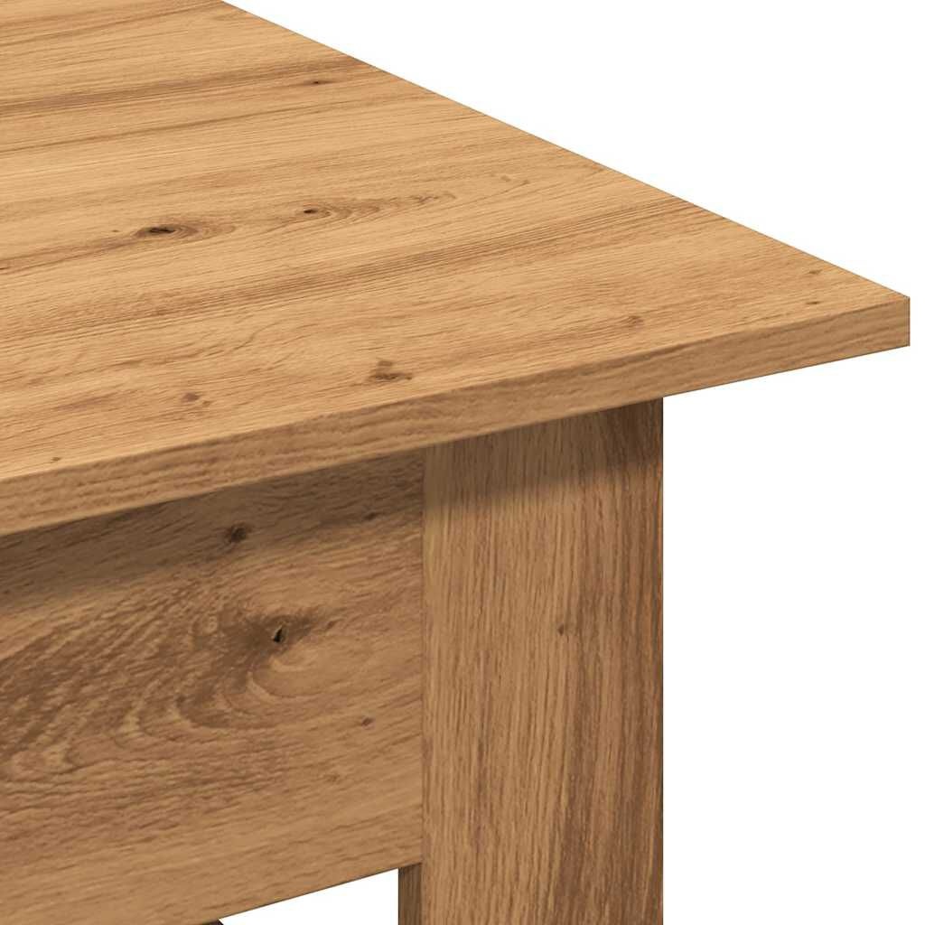 Salontafel 102x55x42 cm Bewerkt Hout - Artisanaal Eikenkleur (54% Korting)