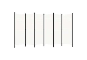 Kamerscherm met 6 panelen, 300x180 cm Wit - 33% Korting