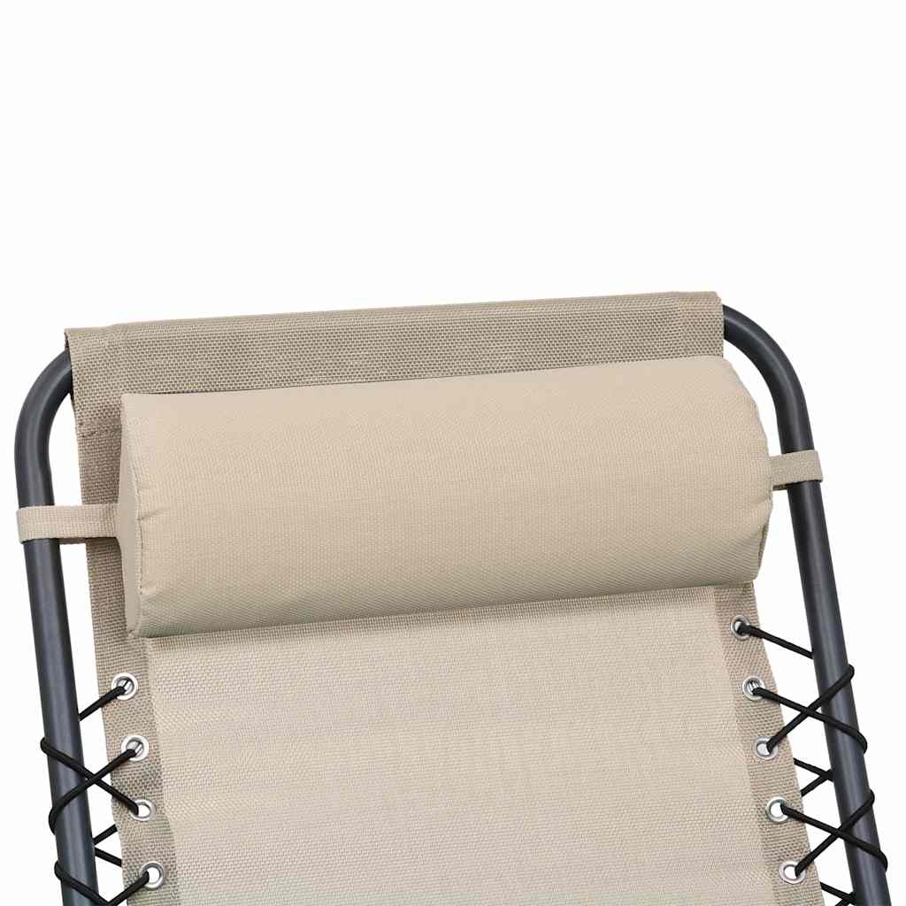Hoofdsteun Ligstoel Textileen Crème - 40x7,5x15 cm - 31% Korting