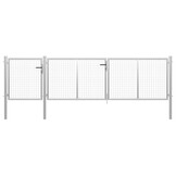 Stevige Tuinpoort Staal 400x100 cm Zilver - 55% Korting!