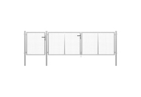 Stevige Tuinpoort Staal 400x100 cm Zilver - 55% Korting!