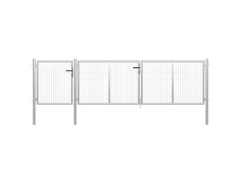 Stevige Tuinpoort Staal 400x100 cm Zilver - 55% Korting!