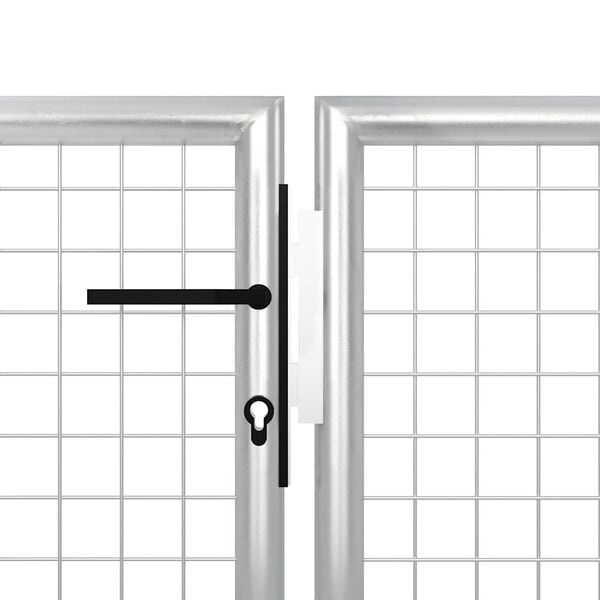 Stevige Tuinpoort Staal 400x100 cm Zilver - 55% Korting!