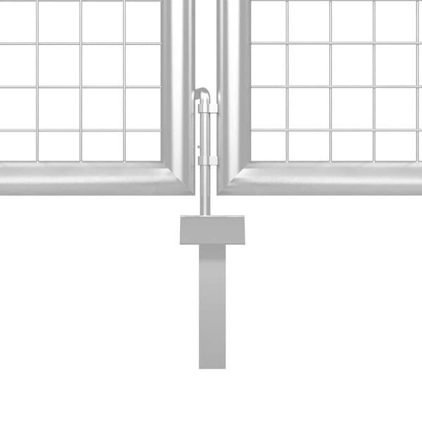 Stevige Tuinpoort Staal 400x100 cm Zilver - 55% Korting!