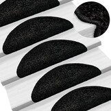 15x Zwarte Trapmatten Halfrond 56x17 cm - 34% Korting