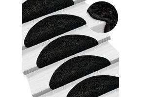 15x Zwarte Trapmatten Halfrond 56x17 cm - 34% Korting