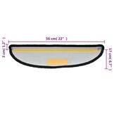 15x Zwarte Trapmatten Halfrond 56x17 cm - 34% Korting