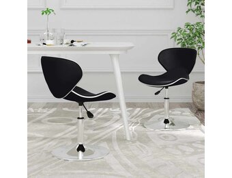 Eetkamerstoelen Kunstleer Zwart (2 stuks) - 54% Korting