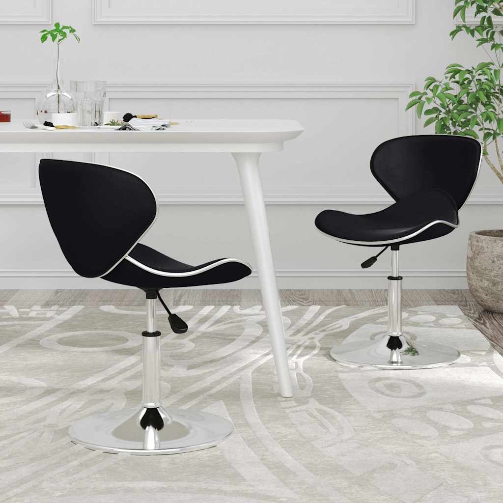 Eetkamerstoelen Kunstleer Zwart (2 stuks) - 54% Korting