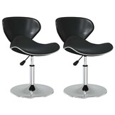 Eetkamerstoelen Kunstleer Zwart (2 stuks) - 54% Korting