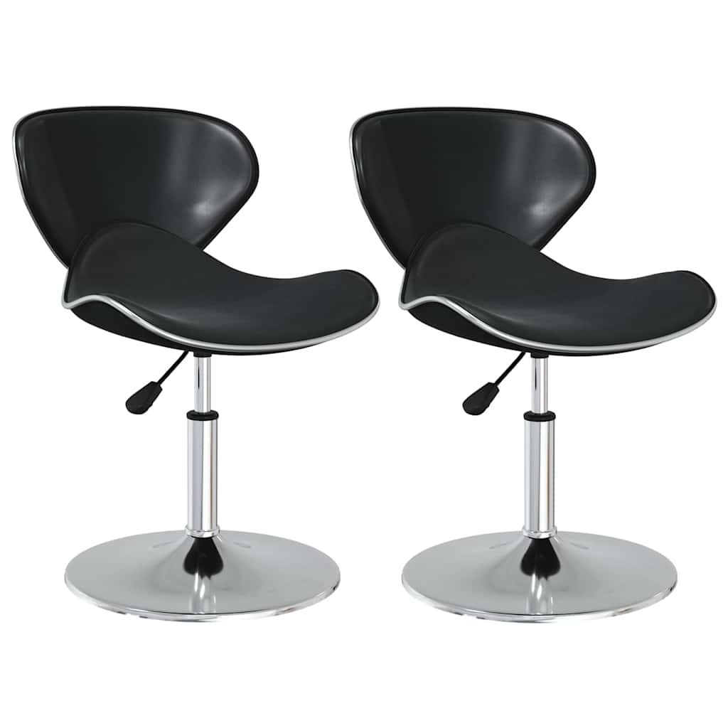 Eetkamerstoelen Kunstleer Zwart (2 stuks) - 54% Korting