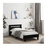 vidaXL Bedframe met hoofdbord en LED-verlichting zwart 100x200 cm