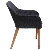 vidaXL Tuinstoelen 2 st met kussens poly rattan zwart