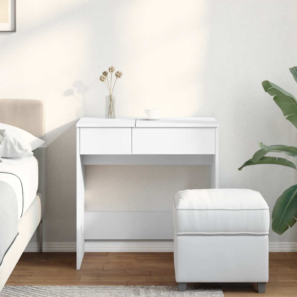 vidaXL Kaptafel met spiegel 73x46,5x120 cm wit