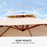 PURPLE LEAF Aluminium houtlook dubbel dak parasol zweefparasol