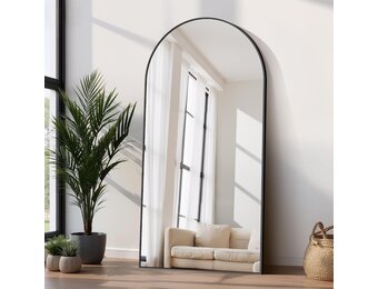 COFENY Boogspiegel 198 x 96 cm - Staande Wandspiegel - Zwart