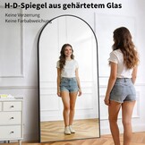 COFENY Boogspiegel 198 x 96 cm - Staande Wandspiegel - Zwart