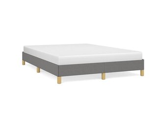 vidaXL Bedframe zonder matras stof donkergrijs 140x200 cm