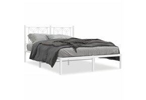 Wit metalen bedframe 140x190 cm met hoofdbord - 34% korting