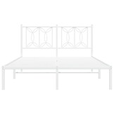 vidaXL Bedframe met hoofdbord metaal wit 140x190 cm