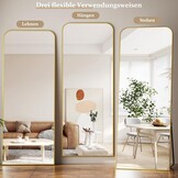 Koonmi Staande Spiegel met Boog - 76 x 171 cm - Goud