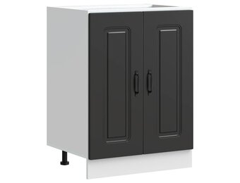 vidaXL Spoelbakonderkast Kalmar 60x46x81,5 cm bewerkt hout zwart