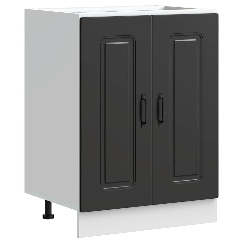 vidaXL Spoelbakonderkast Kalmar 60x46x81,5 cm bewerkt hout zwart
