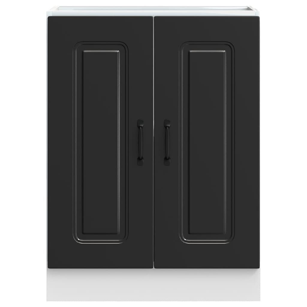 vidaXL Spoelbakonderkast Kalmar 60x46x81,5 cm bewerkt hout zwart