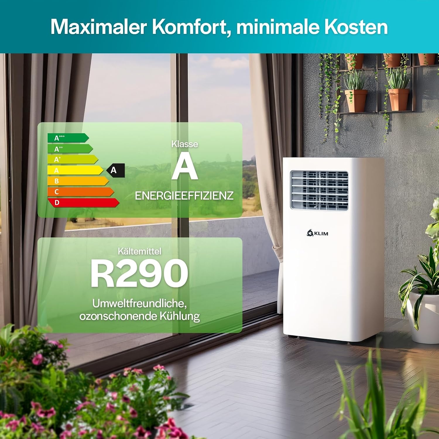 KLIM K9000 Mobiele Airconditioner 3-in-1 - 9000 BTU - Wit