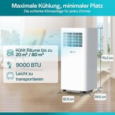 KLIM K9000 Mobiele Airconditioner 3-in-1 - 9000 BTU - Wit