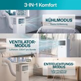 KLIM K9000 Mobiele Airconditioner 3-in-1 - 9000 BTU - Wit