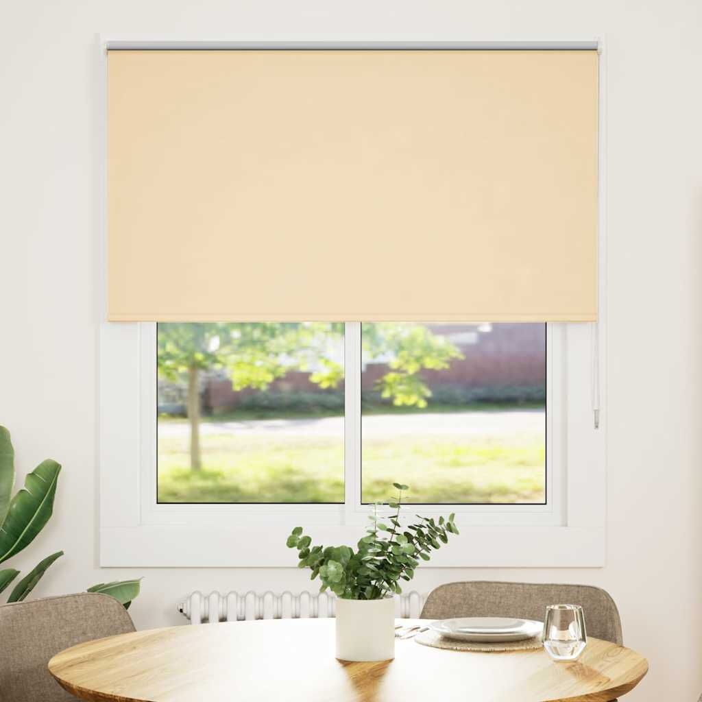 vidaXL Rolgordijn verduisterend 140x130 cm stofbreedte 136,6 cm beige