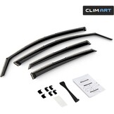CLIM ART Windgeleiders voor Honda Civic 2017-2022 Sedan - 4 Stuks - Zwart