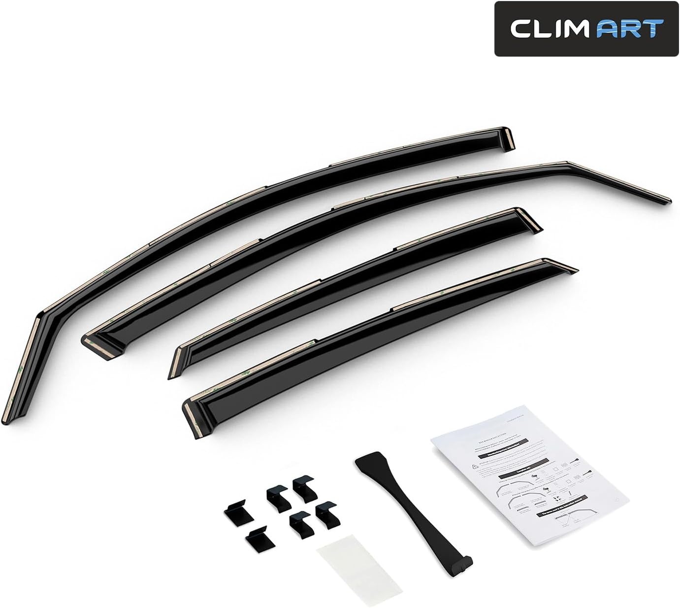 CLIM ART Windgeleiders voor Honda Civic 2017-2022 Sedan - 4 Stuks - Zwart