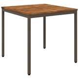 vidaXL Tuindiner tafel Natuurlijk en Koffie 80 x 80,5 x 75 cm