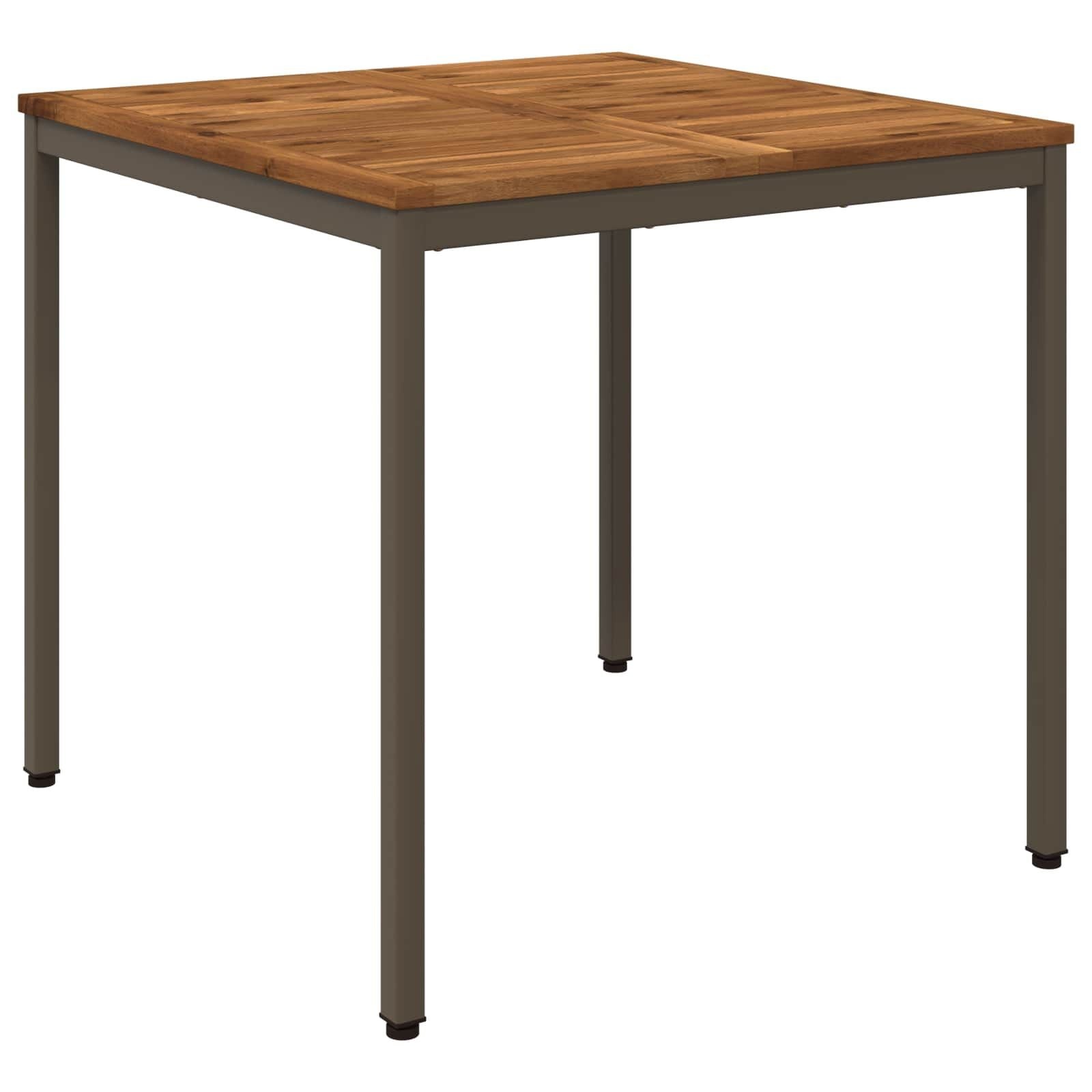 vidaXL Tuindiner tafel Natuurlijk en Koffie 80 x 80,5 x 75 cm