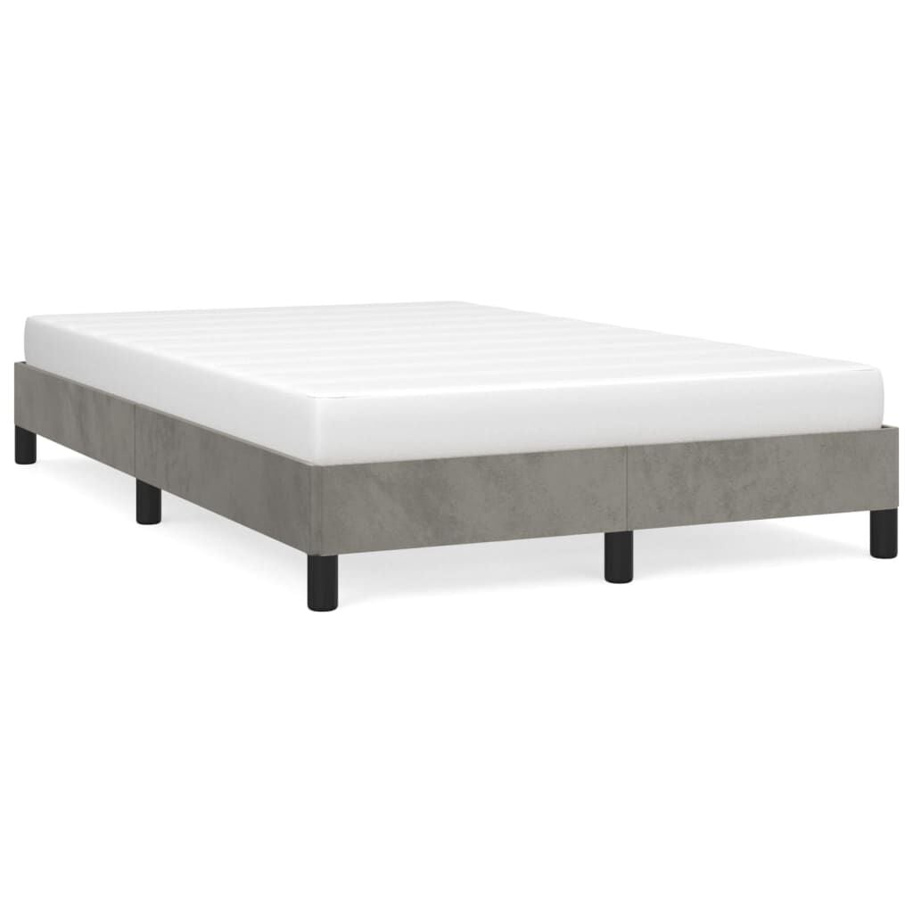 vidaXL Bedframe zonder matras 120x200 cm fluweel lichtgrijs