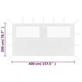 vidaXL Prieelzijwand met ramen 4x2 m wit