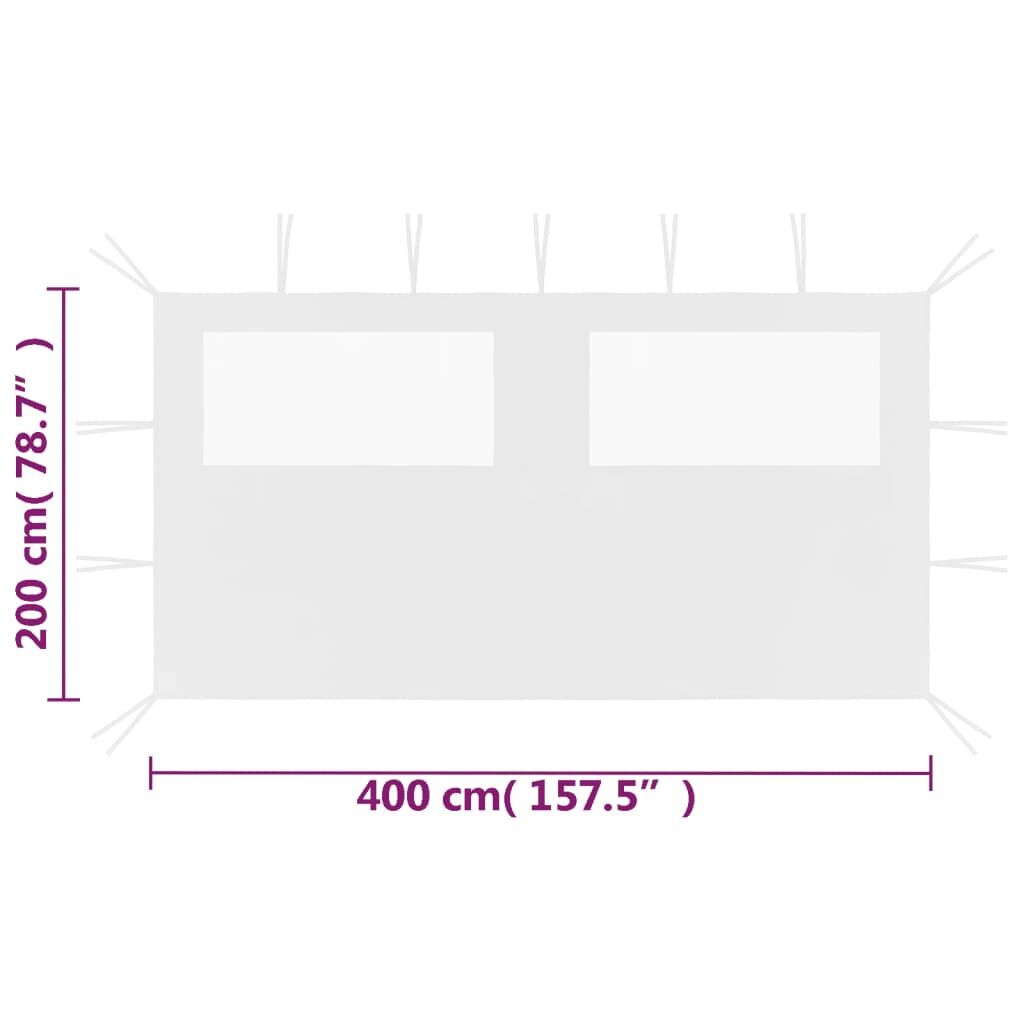 vidaXL Prieelzijwand met ramen 4x2 m wit