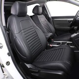 Custom Fit Autostoelhoezen voor Honda CRV 2013-2017 - Zwart Leer