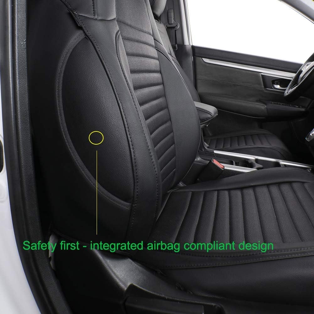 Custom Fit Autostoelhoezen voor Honda CRV 2013-2017 - Zwart Leer
