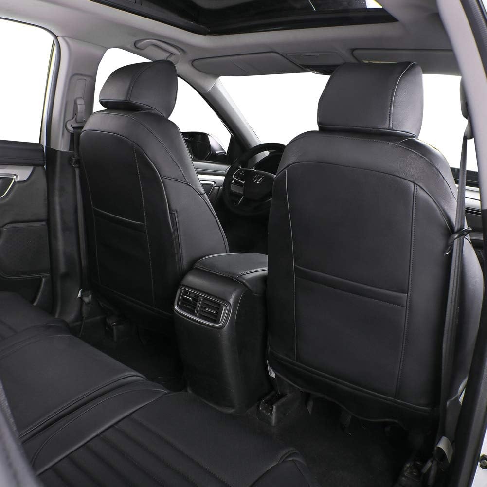 Custom Fit Autostoelhoezen voor Honda CRV 2013-2017 - Zwart Leer