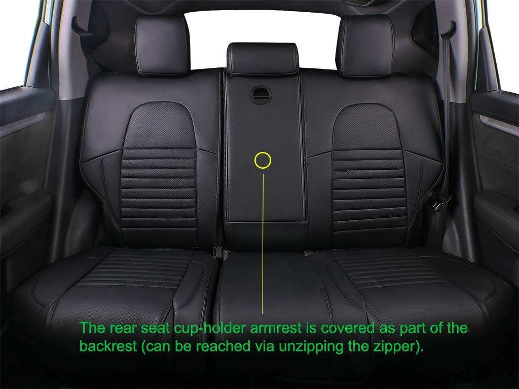 Custom Fit Autostoelhoezen voor Honda CRV 2013-2017 - Zwart Leer