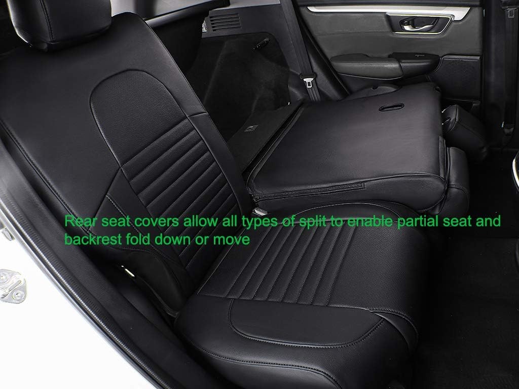 Custom Fit Autostoelhoezen voor Honda CRV 2013-2017 - Zwart Leer