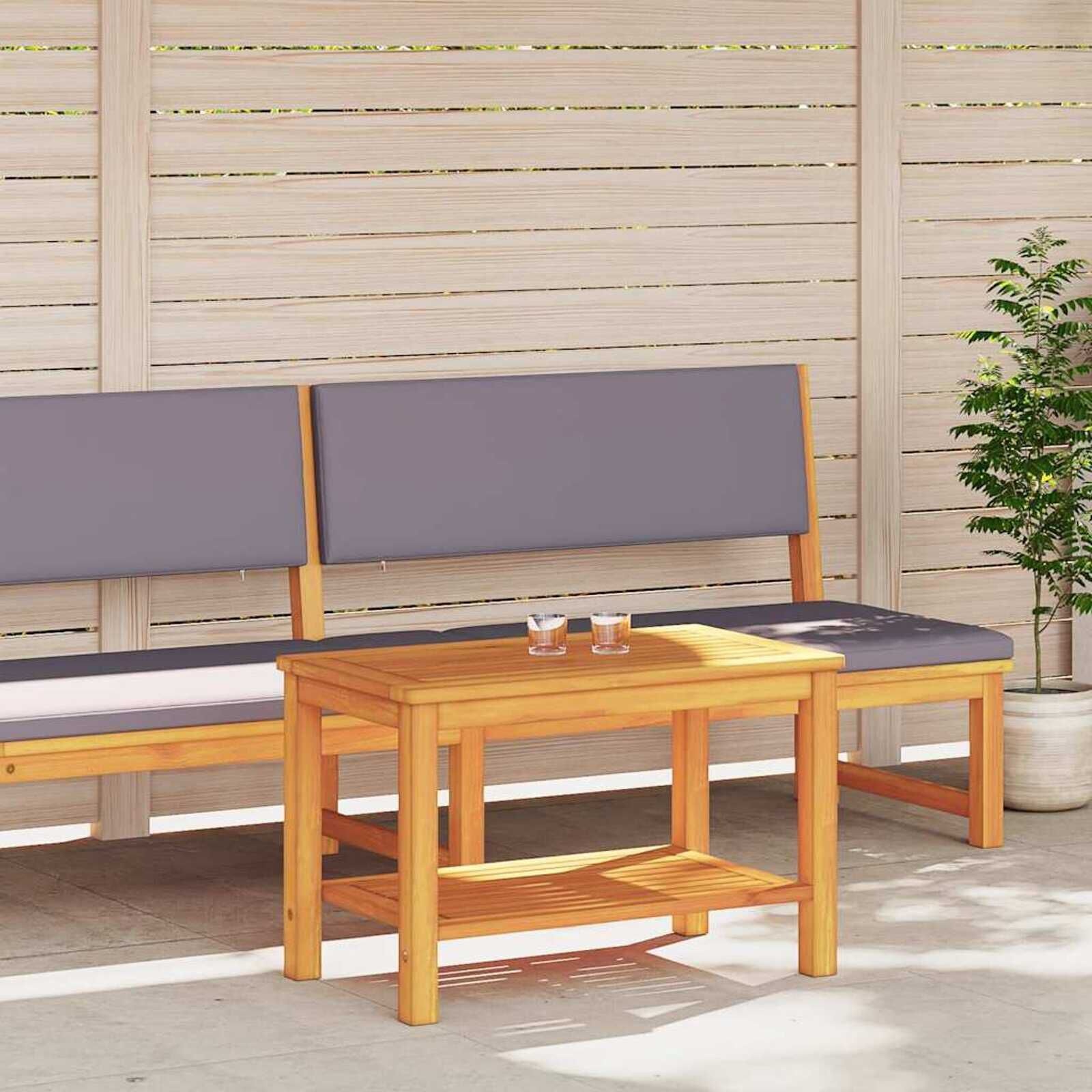 vidaXL Bijzettafel Olie naturel 70 x 40 x 45 cm Massief Acaciahout