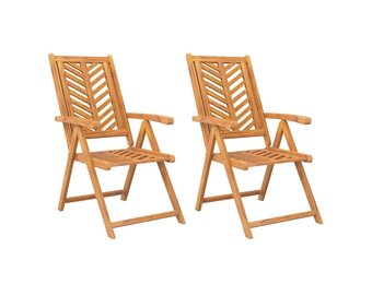 vidaXL Tuinstoelen 2 st verstelbaar massief acaciahout